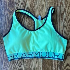 Under Armour Yellow Sports Bra, Size Medium